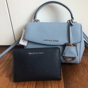 Micheal Kors - Pale Blue Crossbody purse w/ wallet